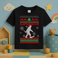 Ugly Christmas Sweater Hockey Sasquatch Toddler T-Shirt