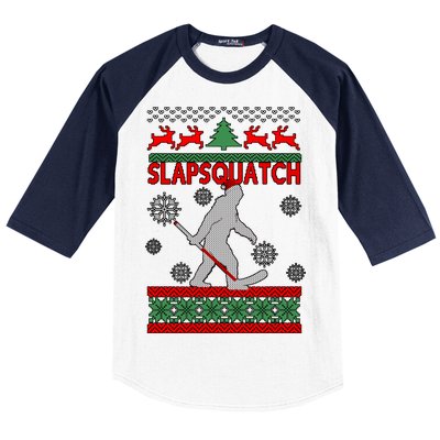 Ugly Christmas Sweater Hockey Sasquatch Baseball Sleeve Shirt