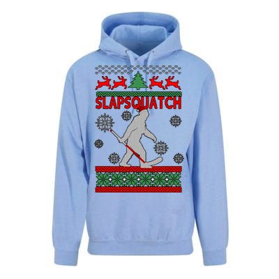 Ugly Christmas Sweater Hockey Sasquatch Unisex Surf Hoodie