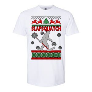 Ugly Christmas Sweater Hockey Sasquatch Softstyle CVC T-Shirt