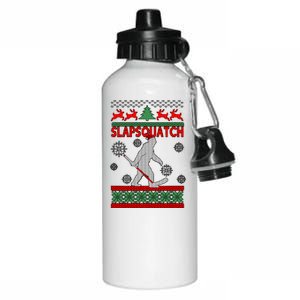 Ugly Christmas Sweater Hockey Sasquatch Aluminum Water Bottle