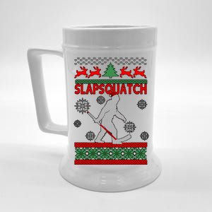 Ugly Christmas Sweater Hockey Sasquatch Beer Stein