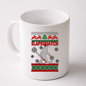 Ugly Christmas Sweater Hockey Sasquatch Coffee Mug