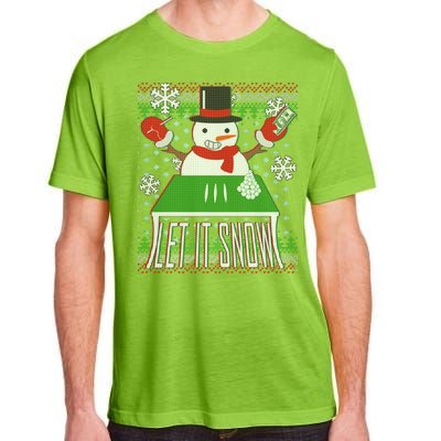 Ugly Christmas Sweater Let It Snow Frosty Snowman On Drugs Adult ChromaSoft Performance T-Shirt