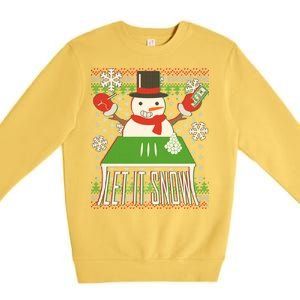 Ugly Christmas Sweater Let It Snow Frosty Snowman On Drugs Premium Crewneck Sweatshirt