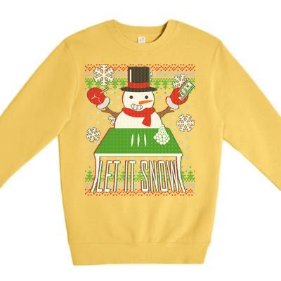 Ugly Christmas Sweater Let It Snow Frosty Snowman On Drugs Premium Crewneck Sweatshirt