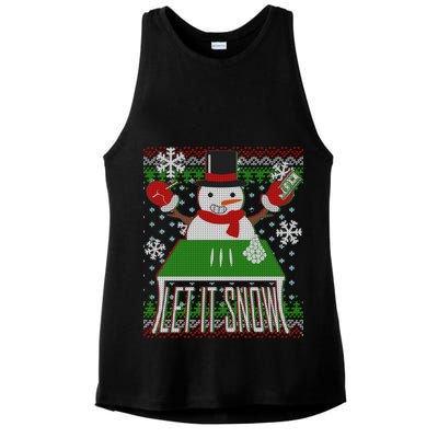 Ugly Christmas Sweater Let It Snow Frosty Snowman On Drugs Ladies PosiCharge Tri-Blend Wicking Tank