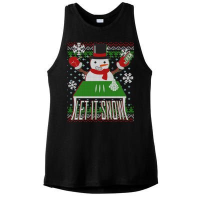 Ugly Christmas Sweater Let It Snow Frosty Snowman On Drugs Ladies PosiCharge Tri-Blend Wicking Tank