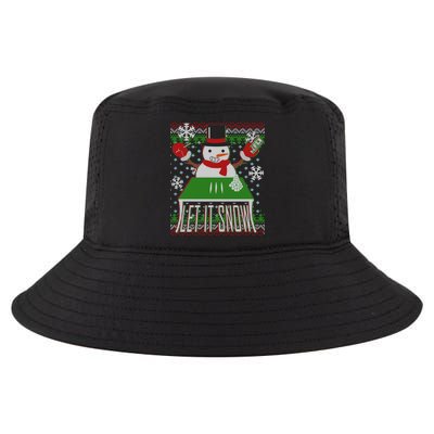 Ugly Christmas Sweater Let It Snow Frosty Snowman On Drugs Cool Comfort Performance Bucket Hat