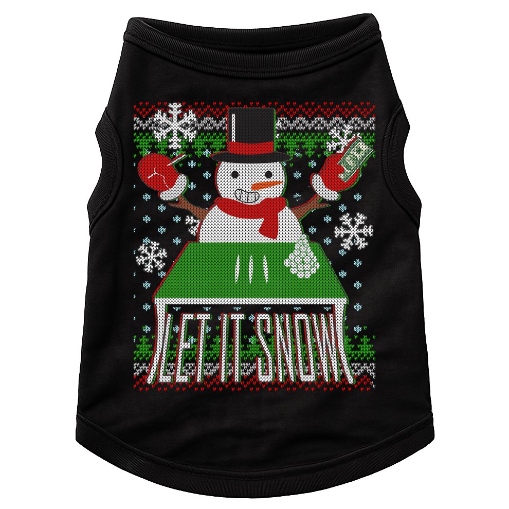 Ugly Christmas Sweater Let It Snow Frosty Snowman On Drugs Doggie Tank