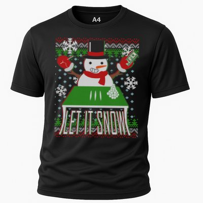Ugly Christmas Sweater Let It Snow Frosty Snowman On Drugs Performance Shirt