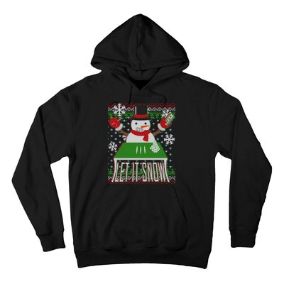 Ugly Christmas Sweater Let It Snow Frosty Snowman On Drugs Hoodie