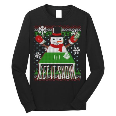 Ugly Christmas Sweater Let It Snow Frosty Snowman On Drugs Long Sleeve Shirt