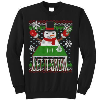 Ugly Christmas Sweater Let It Snow Frosty Snowman On Drugs Sweatshirt