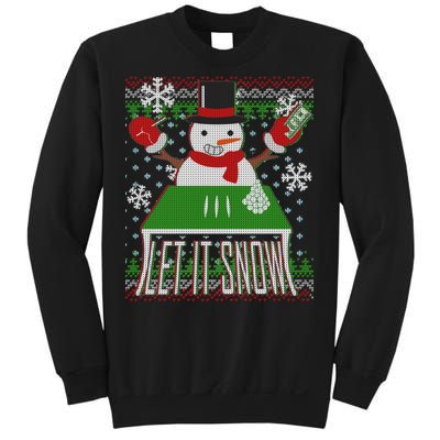 Ugly Christmas Sweater Let It Snow Frosty Snowman On Drugs Sweatshirt