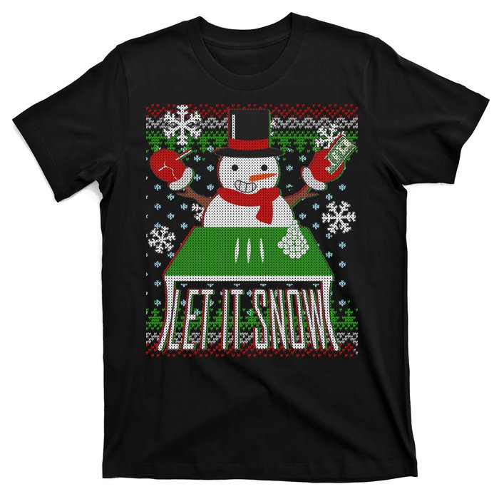 Ugly Christmas Sweater Let It Snow Frosty Snowman On Drugs T-Shirt