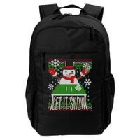 Ugly Christmas Sweater Let It Snow Frosty Snowman On Drugs Backpack