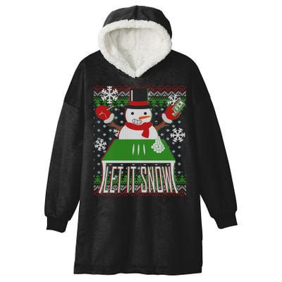 Ugly Christmas Sweater Let It Snow Frosty Snowman On Drugs Hooded Wearable Blanket