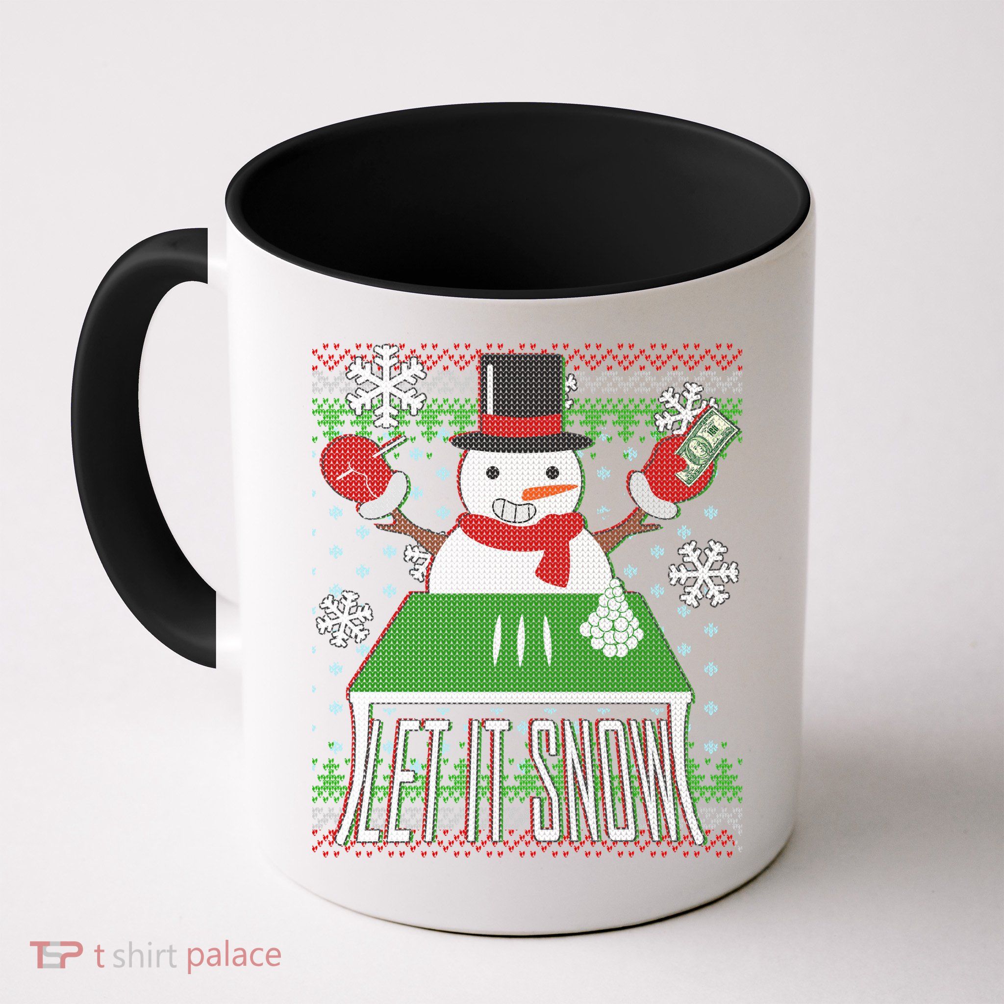 Ugly Christmas Sweater Let It Snow Frosty Snowman On Drugs Mug