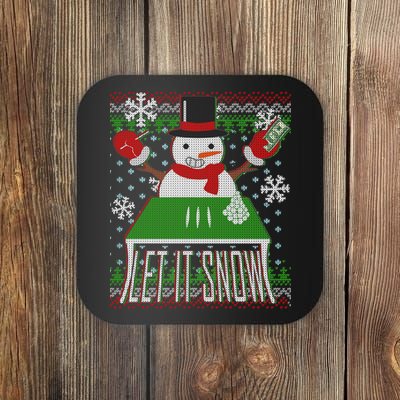 Ugly Christmas Sweater Let It Snow Frosty Snowman On Drugs Coaster