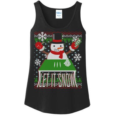 Ugly Christmas Sweater Let It Snow Frosty Snowman On Drugs Ladies Essential Tank