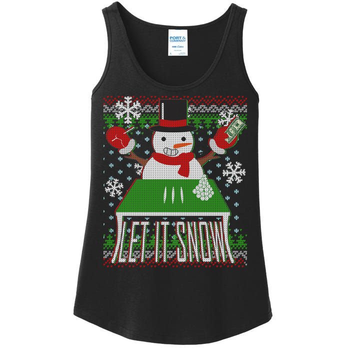 Ugly Christmas Sweater Let It Snow Frosty Snowman On Drugs Ladies Essential Tank