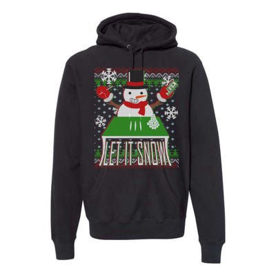 Ugly Christmas Sweater Let It Snow Frosty Snowman On Drugs Premium Hoodie