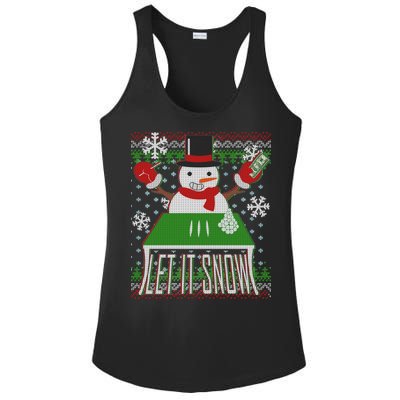 Ugly Christmas Sweater Let It Snow Frosty Snowman On Drugs Ladies PosiCharge Competitor Racerback Tank