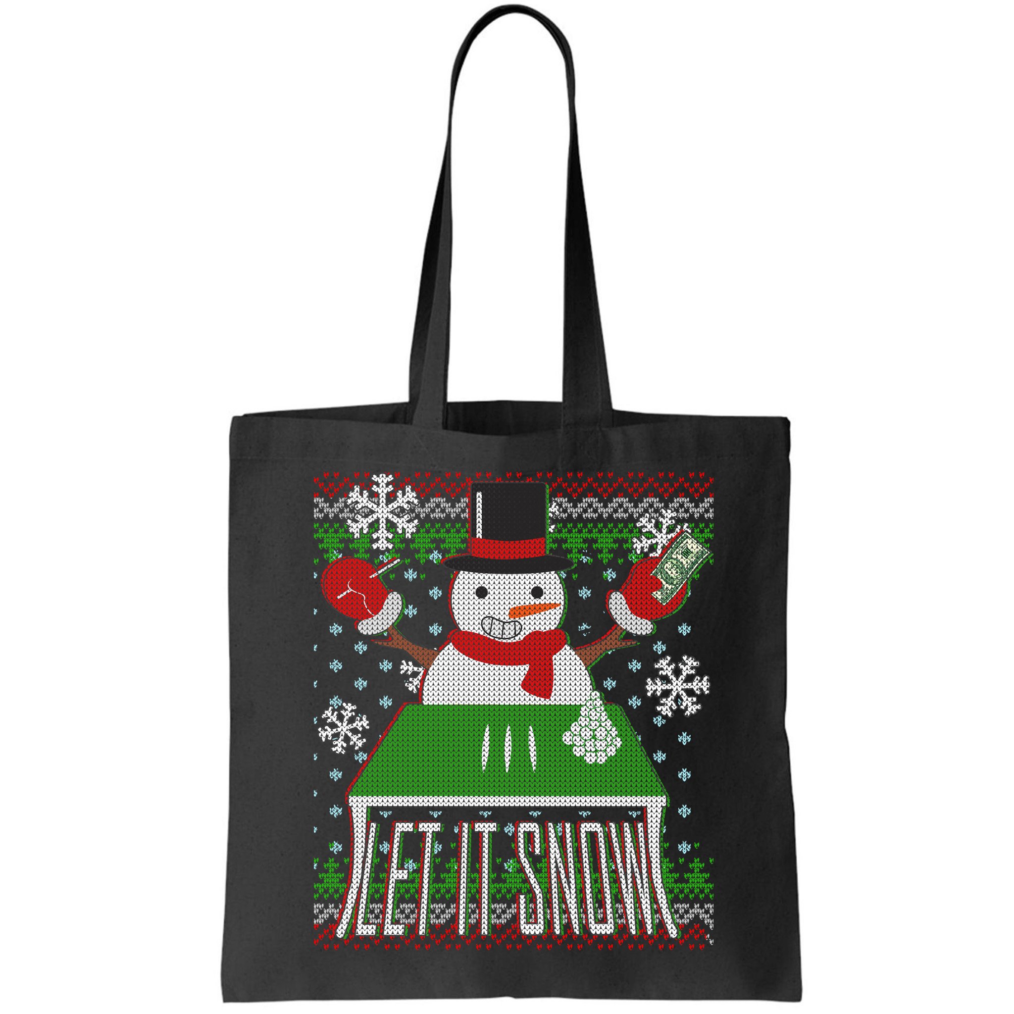 Ugly Christmas Sweater Let It Snow Frosty Snowman On Drugs Bag