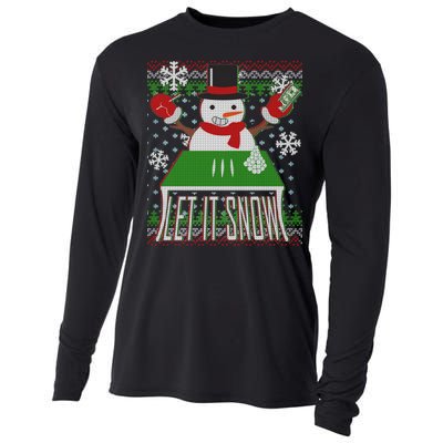 Ugly Christmas Sweater Let It Snow Frosty Snowman On Drugs Cooling Performance Long Sleeve Crew