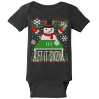 Ugly Christmas Sweater Let It Snow Frosty Snowman On Drugs Baby Bodysuit