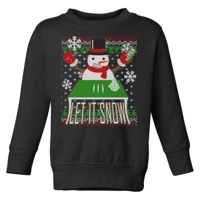 Ugly Christmas Sweater Let It Snow Frosty Snowman On Drugs Toddler Sweatshirt