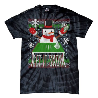 Ugly Christmas Sweater Let It Snow Frosty Snowman On Drugs Tie-Dye T-Shirt