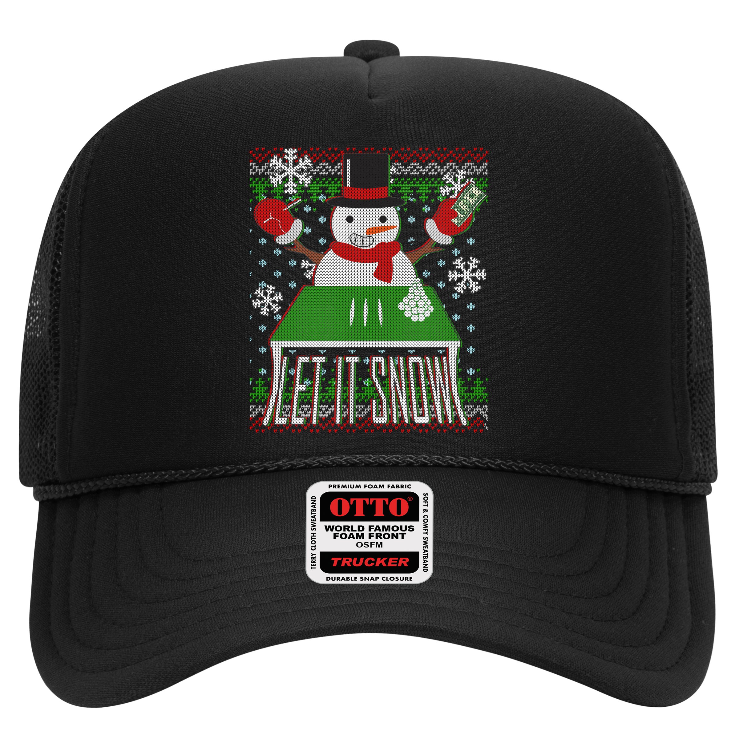 Ugly Christmas Sweater Let It Snow Frosty Snowman On Drugs Hat