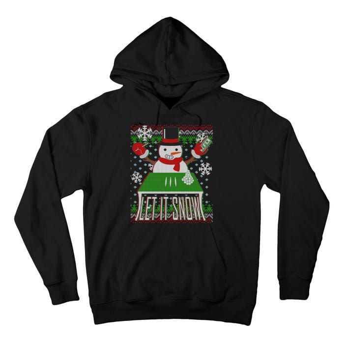 Ugly Christmas Sweater Let It Snow Frosty Snowman On Drugs Tall Hoodie