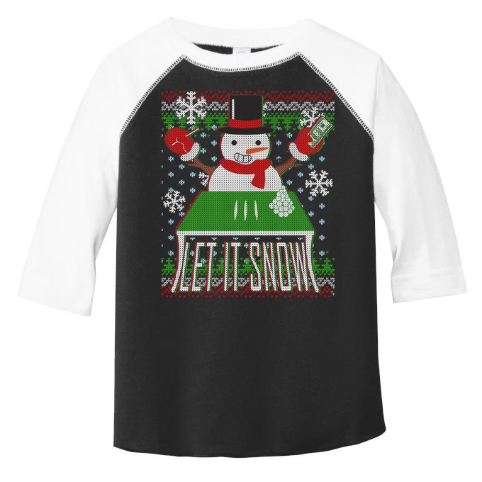 Ugly Christmas Sweater Let It Snow Frosty Snowman On Drugs Toddler Fine Jersey T-Shirt