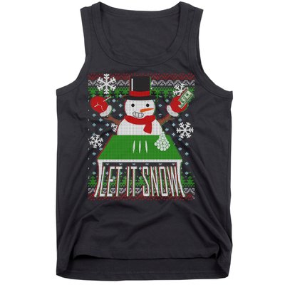 Ugly Christmas Sweater Let It Snow Frosty Snowman On Drugs Tank Top