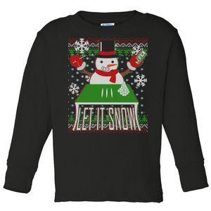 Ugly Christmas Sweater Let It Snow Frosty Snowman On Drugs Toddler Long Sleeve Shirt