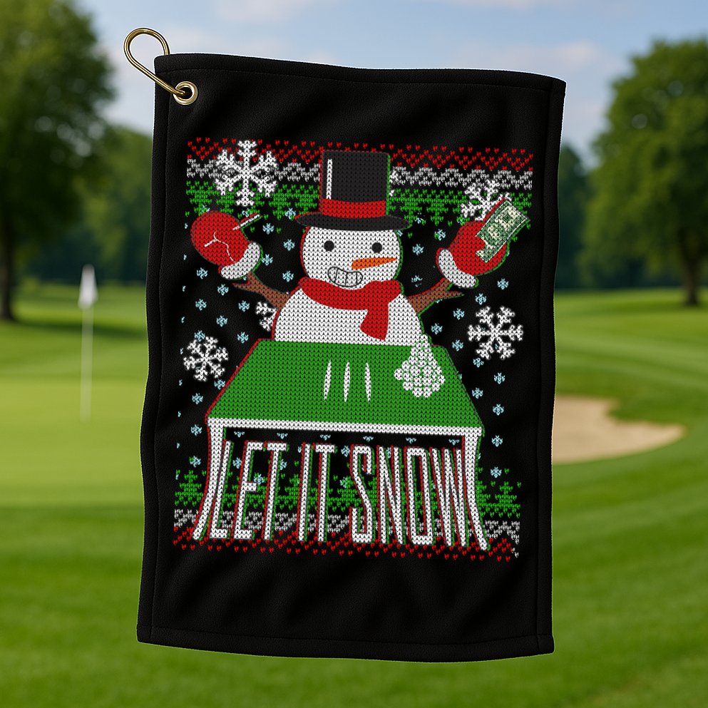Ugly Christmas Sweater Let It Snow Frosty Snowman On Drugs Golf Towel
