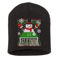 Ugly Christmas Sweater Let It Snow Frosty Snowman On Drugs Short Acrylic Beanie