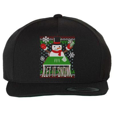 Ugly Christmas Sweater Let It Snow Frosty Snowman On Drugs Wool Snapback Cap