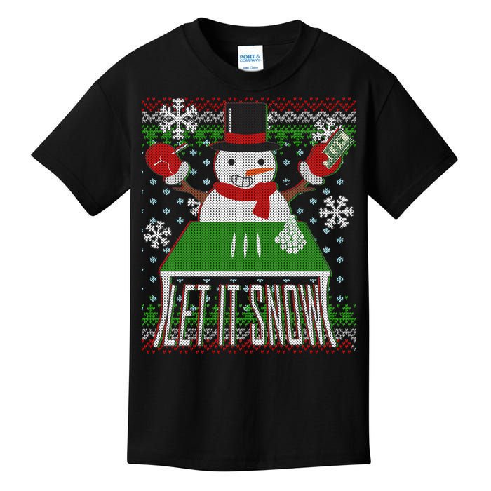 Ugly Christmas Sweater Let It Snow Frosty Snowman On Drugs Kids T-Shirt