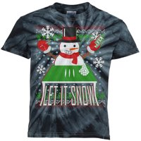 Ugly Christmas Sweater Let It Snow Frosty Snowman On Drugs Kids Tie-Dye T-Shirt