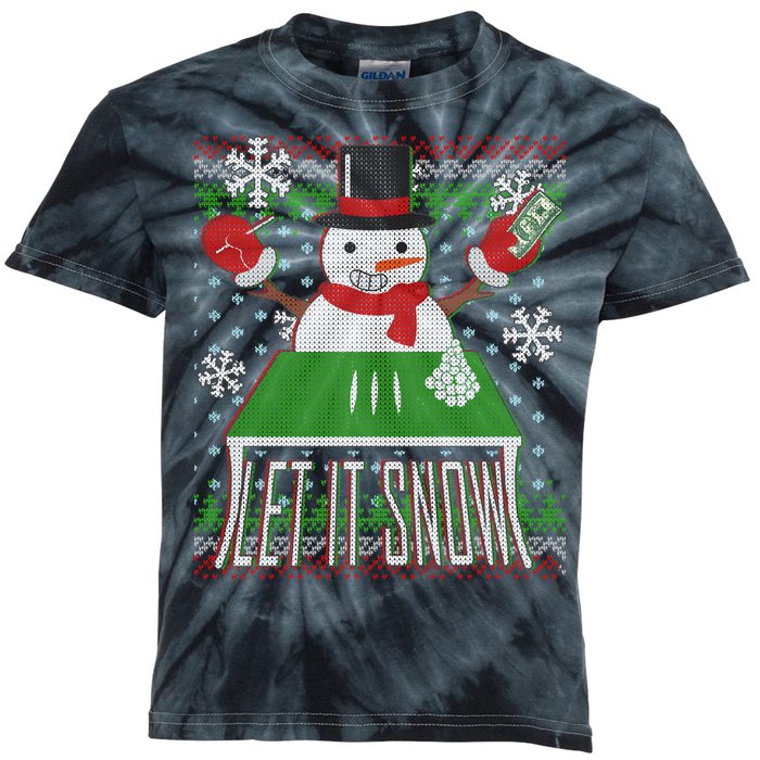 Ugly Christmas Sweater Let It Snow Frosty Snowman On Drugs Kids Tie-Dye T-Shirt