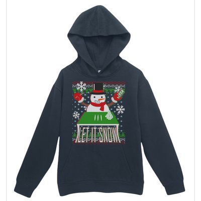 Ugly Christmas Sweater Let It Snow Frosty Snowman On Drugs Urban Pullover Hoodie