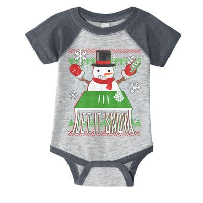 Ugly Christmas Sweater Let It Snow Frosty Snowman On Drugs Infant Baby Jersey Bodysuit