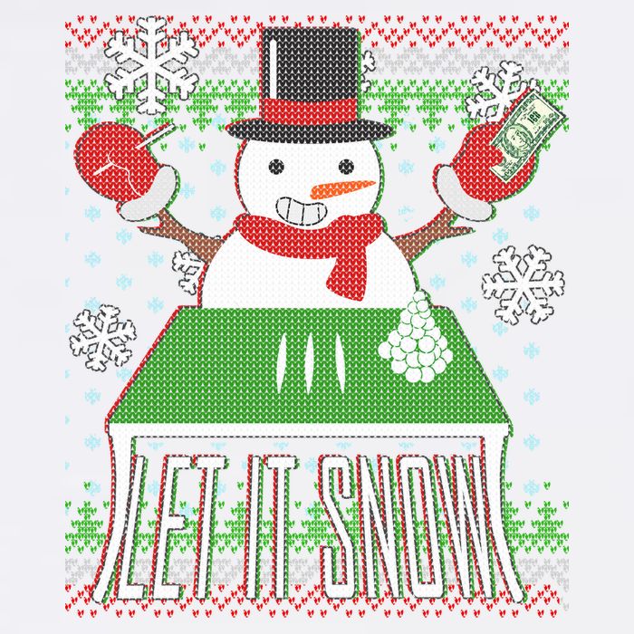 Ugly Christmas Sweater Let It Snow Frosty Snowman On Drugs Garment-Dyed Sweatshirt