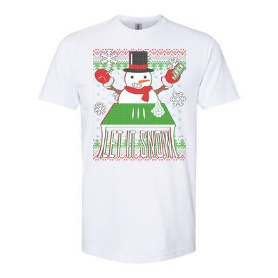 Ugly Christmas Sweater Let It Snow Frosty Snowman On Drugs Softstyle CVC T-Shirt