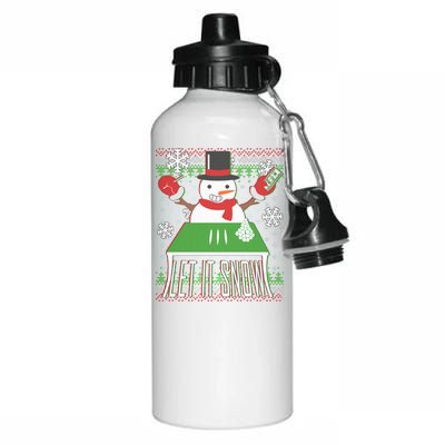 Ugly Christmas Sweater Let It Snow Frosty Snowman On Drugs Aluminum Water Bottle