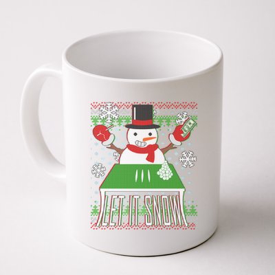 Ugly Christmas Sweater Let It Snow Frosty Snowman On Drugs Coffee Mug